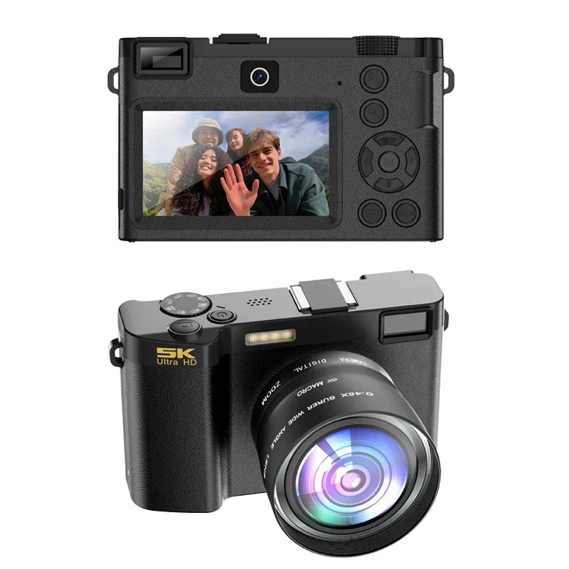 5K Professional Digital Camera WIFI Webcam Wide Angle Digital Zoom 64MP Camcorder Photography 3 Inch Screen Vlog Video Recorder