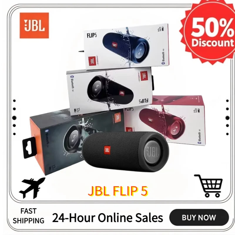 Original JBL Flip5 Bluetooth speaker Mini portable waterproof wireless speaker  bass stereo music  outdoor travel party speaker